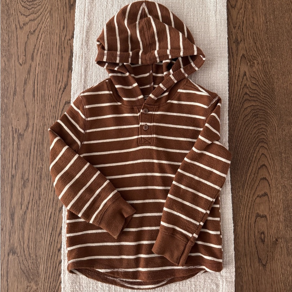 Old Navy Brown and White Striped Kids Hoodie